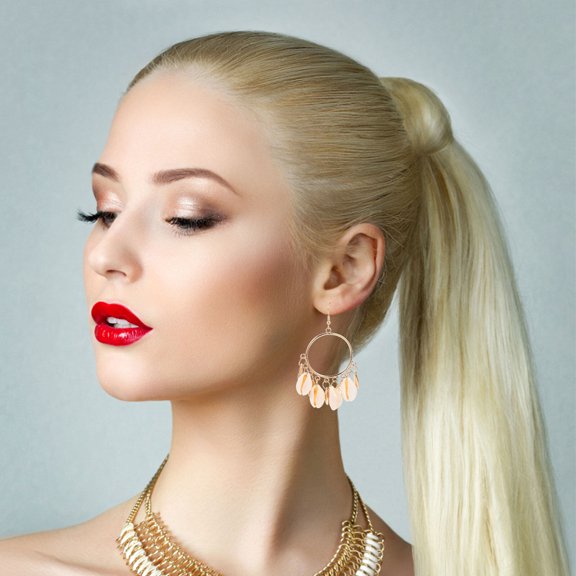 Soimiss Trendy Jewelry Earrings White 1 Pair