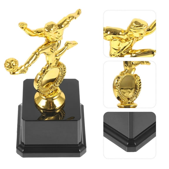 Soimiss Desktop Award Trophy Soccer Trophy Golden Plastic School Events 1Set