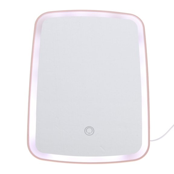 Soimiss Portable Pink LED Makeup Mirror with Adjustable Lighting for Dressing Table and Home Use
