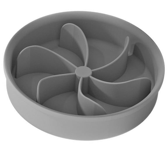 Soimiss Grey Silicone Pet Slow Feeder Bowl Raised Slow Feeding Dog Bowl Easy to Clean Safe Material