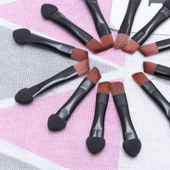 Soimiss 20Pcs Portable Eye Shadow Applicator Brush Black Soft Foam for Smooth Cosmetics