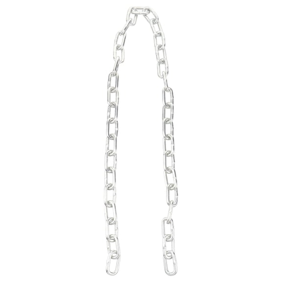 Soimiss 1Set Plated Silver Bike Lock Chain Strong Galvanized Steel Anti-Theft Durable and Smash Resistant