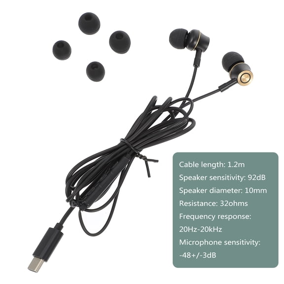 Soimiss Earbuds Ear Design Wired Headphones For Phone Tablet Sound Comfortable Control Finish