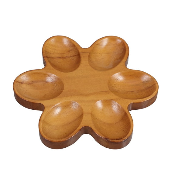 Soimiss Deviled Egg Dish Wooden Tray Brown 1Pcs