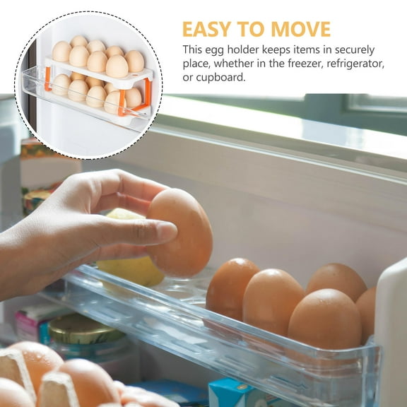 Soimiss Egg Storage for Kitchen Egg Container White Plastic Collision Prevention Freezer Use 1Pcs