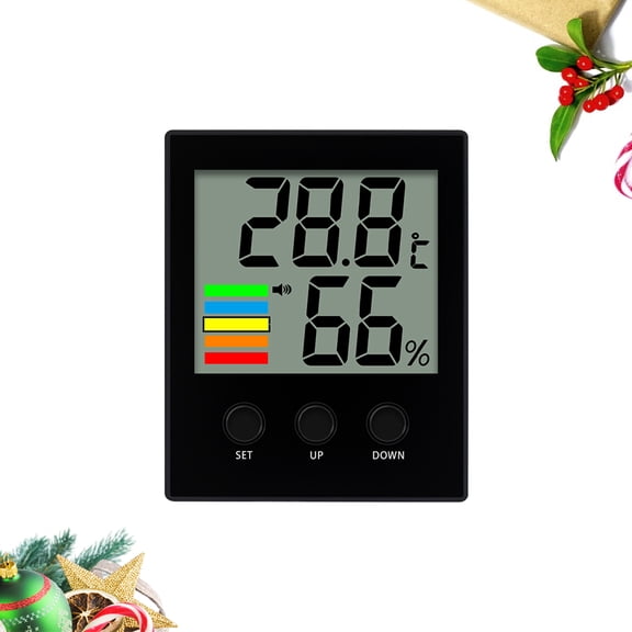 Soimiss Electronic Thermohygrometer Digital Thermometer Hygrometer ABS Black Temperature Measurement Warehouse 1Set