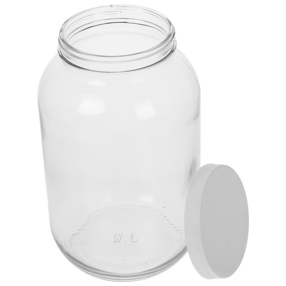 Soimiss Large Glass Wide Mouth Airtight Canister Jar with Plastic Lid for Brewing Fermenting Pickling Storage