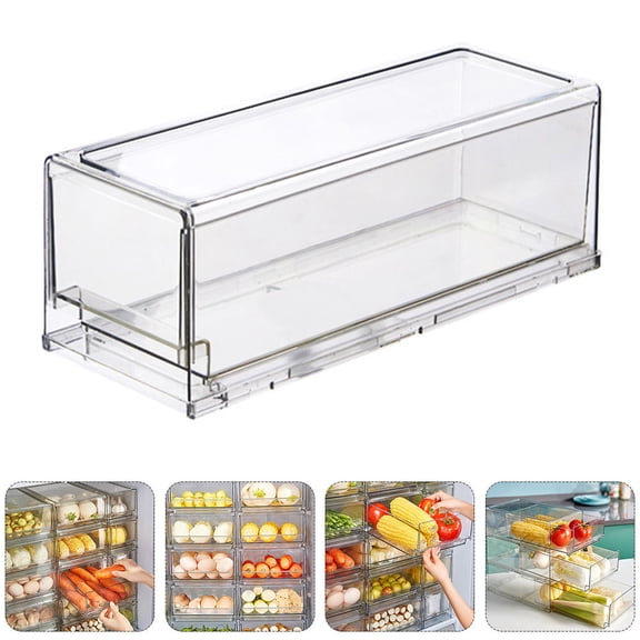 Soimiss Storage Drawers Fridge Food Vegetable Fruit Container Box Drawer Plastic 1Set