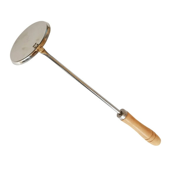 Soimiss Stainless Steel Flat Frying Spoon for Kitchen with Long Handle and Rust Resistant