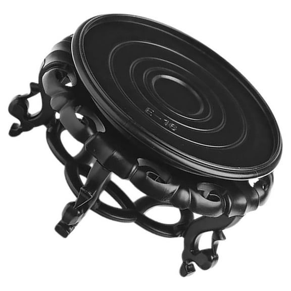 Soimiss Goldfish Tank Stand Resin Display Base Round Black 1Pcs for Indoor Decor