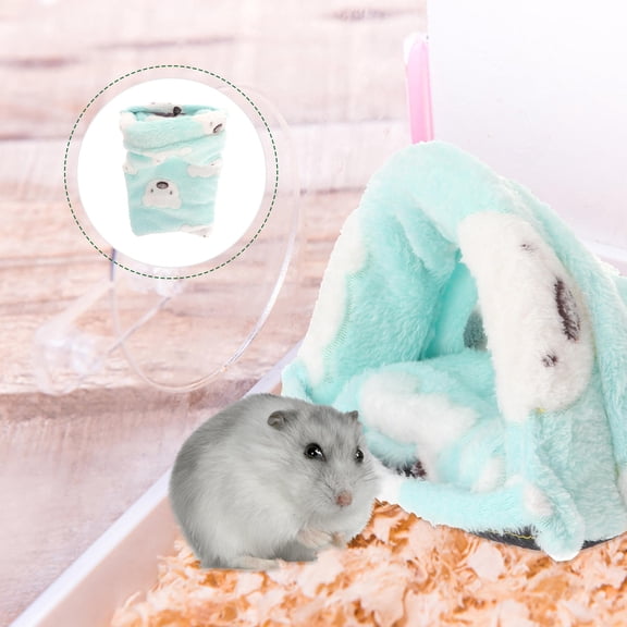 Soimiss Pet Sleeping Bag with Warm Fleece Light Green Cozy Bed for Small Animals Winter Use