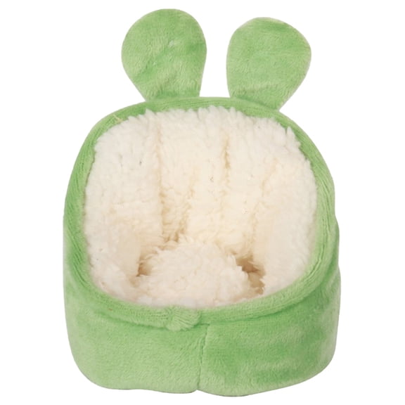 Soimiss Hamster Sleeping Bed Plush Green Comfortable for Small Pets 1Pcs
