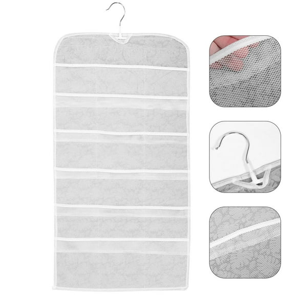 Soimiss Hanging Storage Pocket Hanging Bra Storage Organizer Light Gray 1Pack