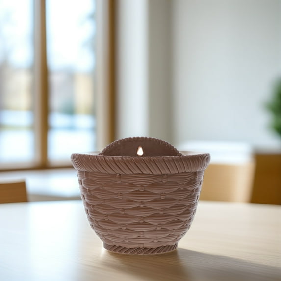 Soimiss Wall Hanging Flower Pots Imitation Wicker Design Coffee 1Pcs