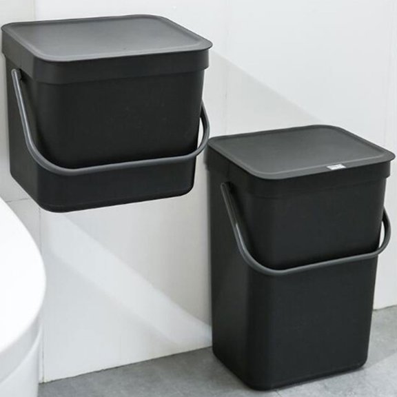 Soimiss Hanging Waste Container Kitchen Trash Can Plastic House Organization for Households Office Use 1Pack