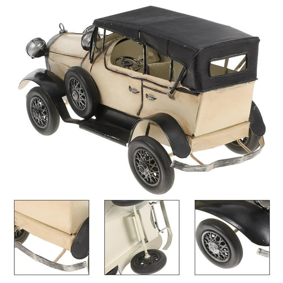 Soimiss White Iron Truck Crafts Simulated Truck Model Fine Workmanship for Home and Office Decor