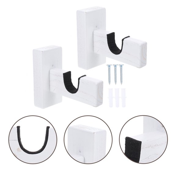 Soimiss Household Bat Rack White Wooden Multi-Function Bat Hanger for Home 1Pair