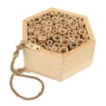 thumbnail image 1 of Soimiss Natural Wood Insect House Hexagonal Shape for Outdoor Insect Habitat, 1 of 4