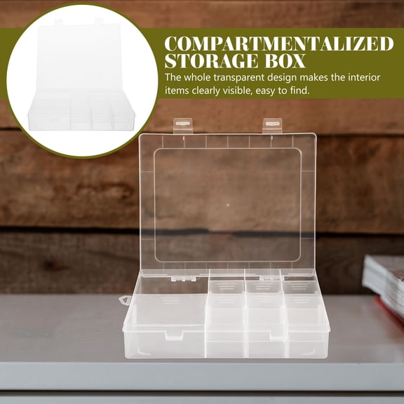 Soimiss Portable Compartment Design Transparent Box for Tools Crafts and Hobbies 1Pcs