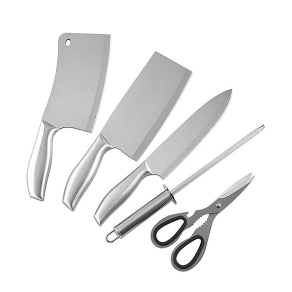 Soimiss Tarnish-Resistant Kitchen Tool Set High Carbon Steel Chinese Cleaver 6Pcs