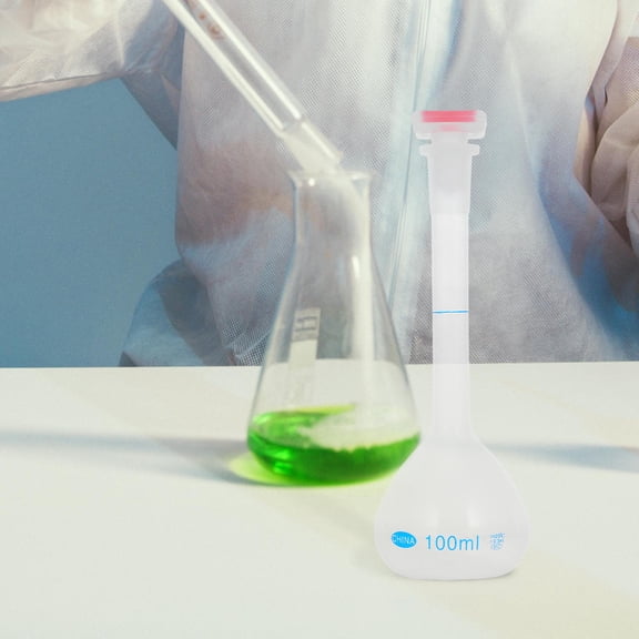 Soimiss White Plastic Laboratory Flask for Science Experiments with High Precision and Sturdy Material