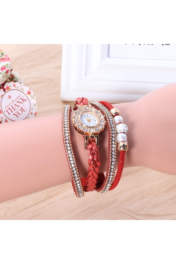 1Set Women Wrist Watches Fashionable Round Movement Bracelet for Women Evening Party
