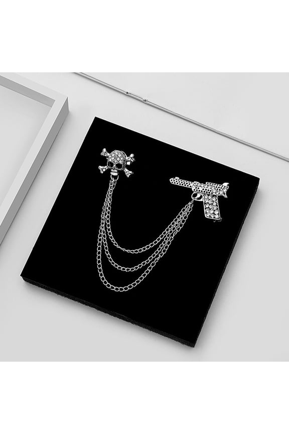 Lapel Pin for Men Suits Silver Alloy 1Pcs Stylish Brooch