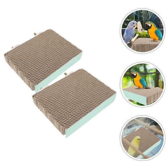 Soimiss Bird Perch Platform Cardboard Sturdy Easy Clean Parrot Stand Light Brown