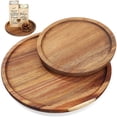 thumbnail image 1 of Soimiss 2Pcs Decorative Wood Tray for Storage and Candle Holder in Light Brown, 1 of 6