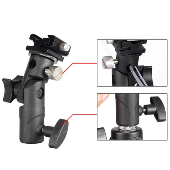 Soimiss Metal Flash Holder Bracket for Light Stand with Umbrella Mount and Adjustable Joint
