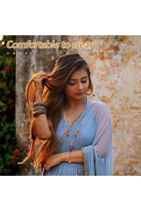 Women Necklace Statement Ethnic Pendant Necklace Resin Multi 1Pcs