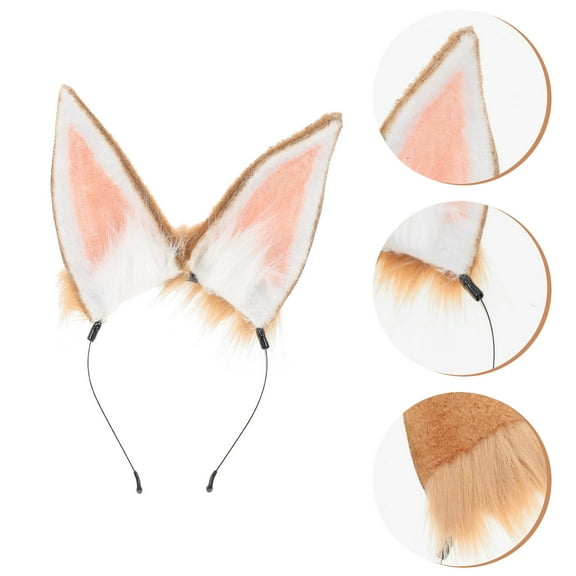 Soimiss Lovely Rabbit Headwear Festival Hairband Khaki 1Pack