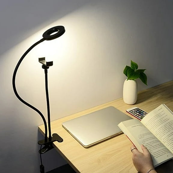 Soimiss Makeup Lighting Cell Phone Portable Clip On LED Lamp Black 1Pcs