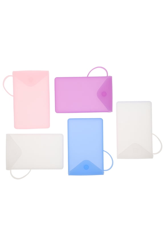 5Pcs Waterproof Silicone Mask Storage Bags for Travel Face Cover Organizer in Assorted Colors