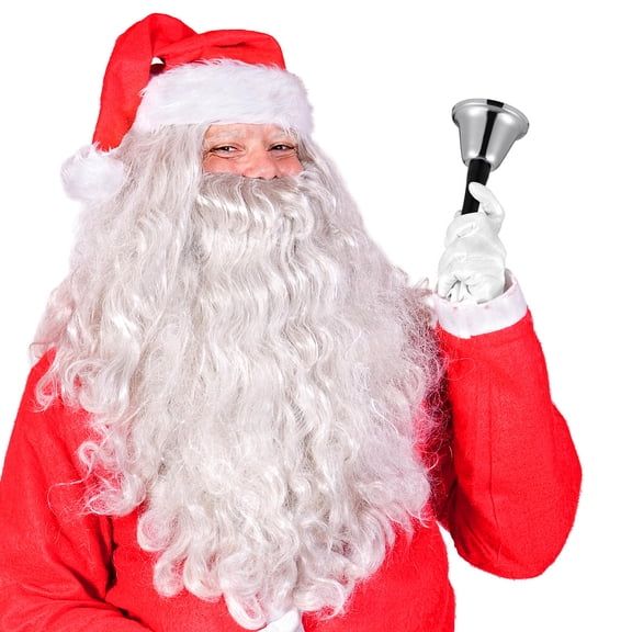 Soimiss Christmas Hand Bell Metal Plated Silver for Party Use Comfortable Handle