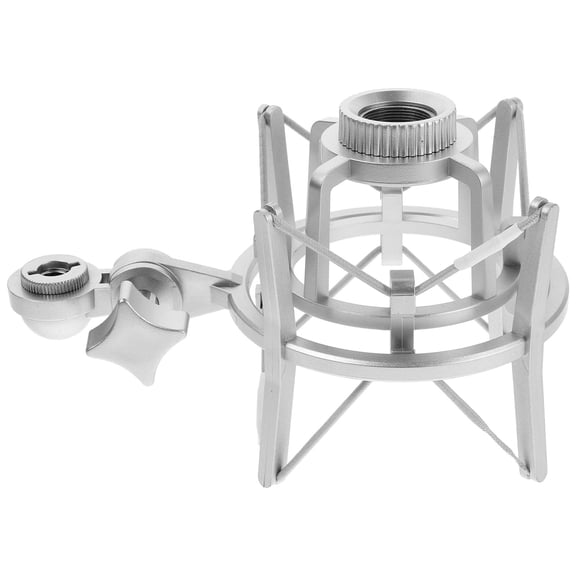Soimiss Wireless Mic Holder Stand for Condenser Microphone Plastic Silver 1Set