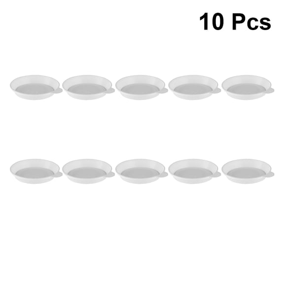 Soimiss Mini Flowerpot Tray 10Pcs White Plastic for Indoor Plants 6.8X6.8Cm