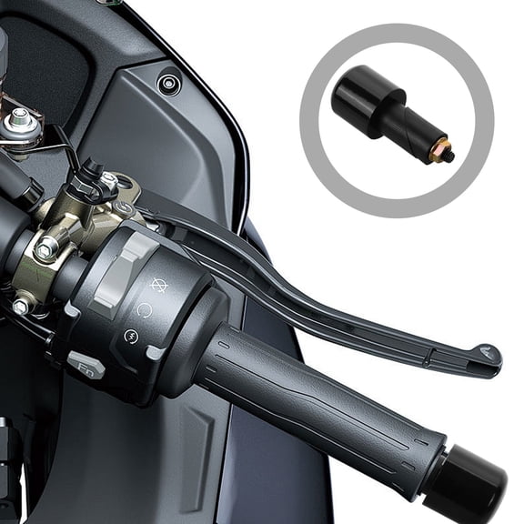 Soimiss Motorcycle Handlebar Plug Metal Black for Performance Enhancement 1Set