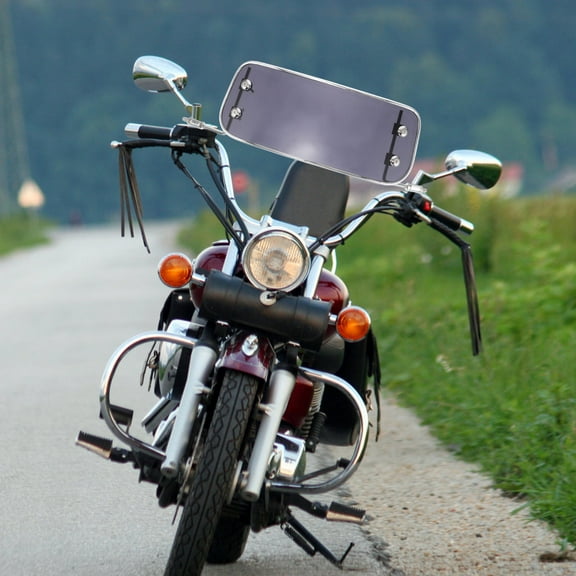 Soimiss Motorcycle Windshield Black Retro Wind Deflector with Mount for Scooters and Motorcycles