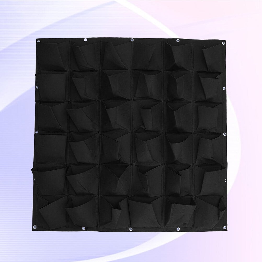 Soimiss Black Wall Mounted Planting Pouch Made of Stretchy Non Woven Felt for Growing Plants