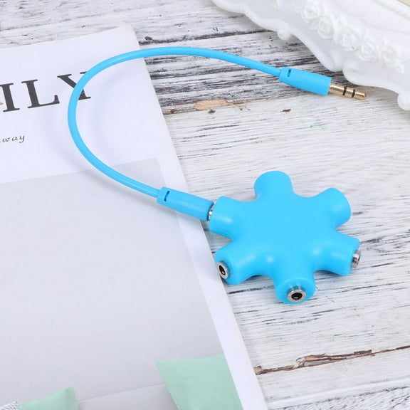 Soimiss Female Stereo Jack Adapter Hexangular Headphone Jack Splitter Random Color Multiple Outputs for Friends 1Pack Back to School