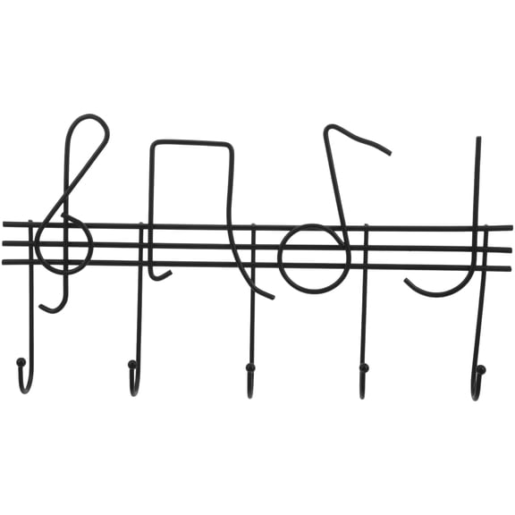 Soimiss Music Note Black Metal Wall Hook for Keys and Clothing with Nordic Modern Design