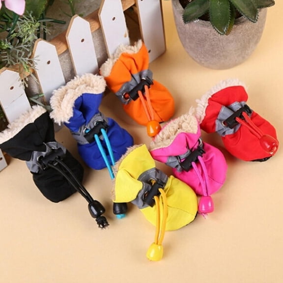 Soimiss Waterproof Dog Socks Pet Dog Shoes Red Corduroy 1Pack