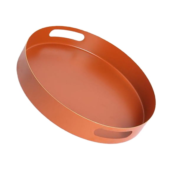 Soimiss Round Metal Tray for Storage,  Orange Condiment and Jewelry Organizer