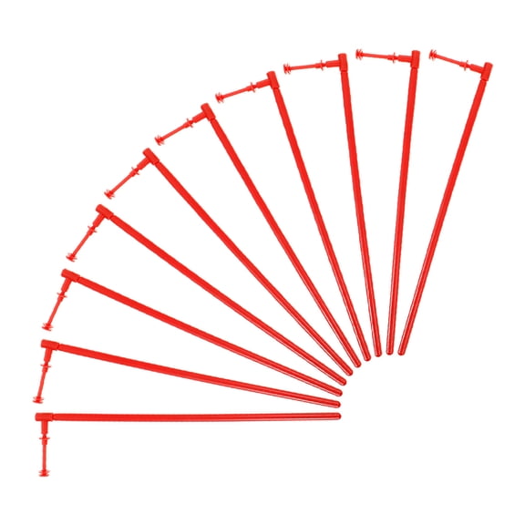 Soimiss 10Pcs Durable Red Plastic Pinwheel Rods for Handheld Windmill Projects