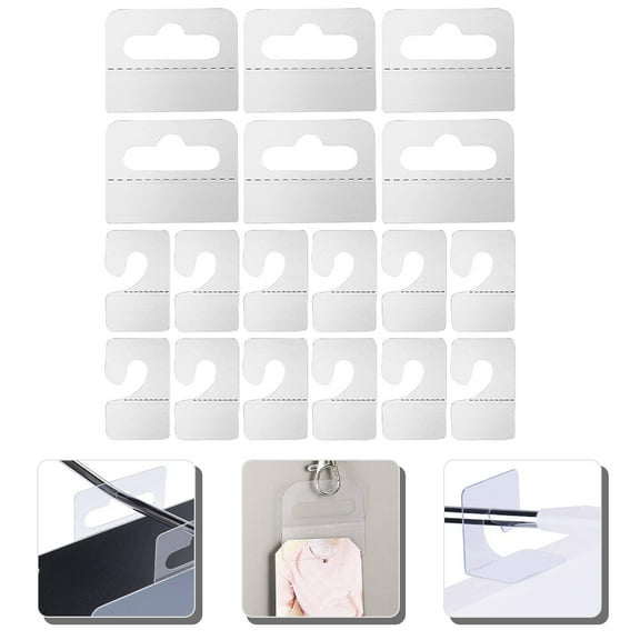 Soimiss 200Pcs Clear Plastic Hooks for Hanging Retail Display and Storage Use