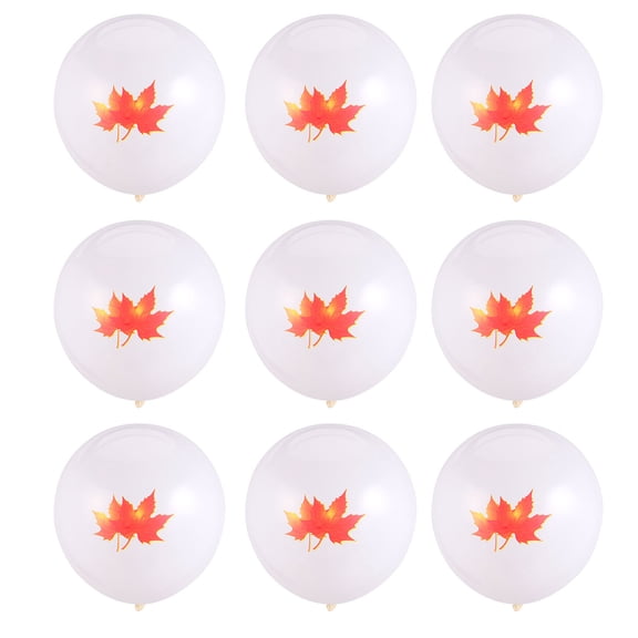 Soimiss 1Set Maple Leaf Balloon White Latex Decorative Tsgiving Party Accent