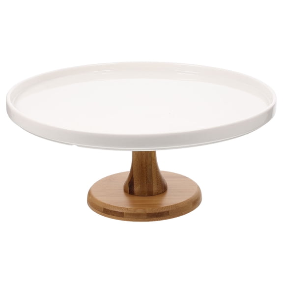 Soimiss Ceramic Dessert Display Stand with Wood Foot for Decor and Wedding Pastries