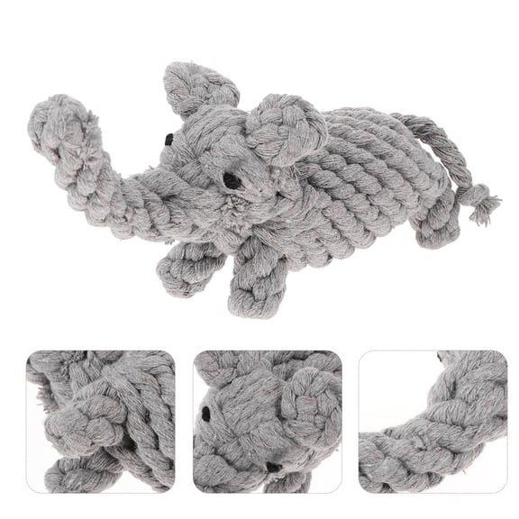 Soimiss Pet Molar Plaything Grey Cotton Rope for Teeth Cleaning and Oral Health