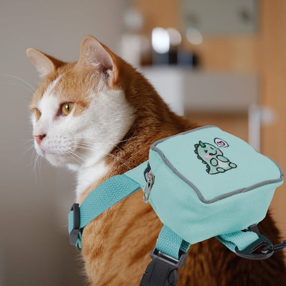 Soimiss backpack harness cats for Outdoor Use Green 1Pack